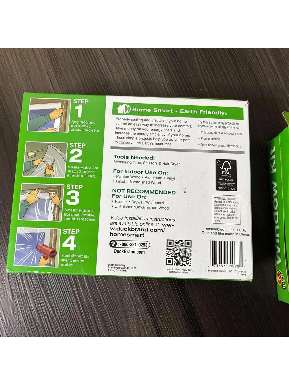 Duck Shrink Film Window Insulation Kit Indoor 62' x 420' Total Film Per Box